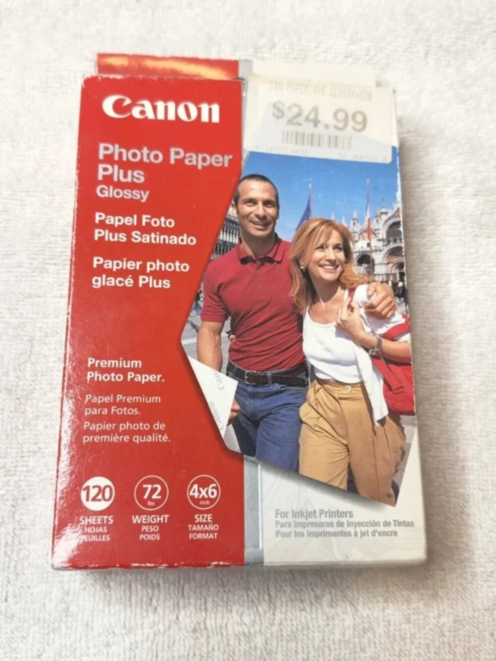 Cannon Photo Paper Plus Glossy 4x6 120 Sheets 72LB Weight for Inkjet Printer NEW